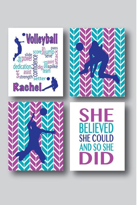 These modern Volleyball Prints, make a unique, one of a kind gift, your volleyball player will love on her bedroom wall. LISTING INCLUDES: • 4 Unframed Art Prints, either 8x10 or 11x14 GREAT GIFT IDEA: Birthday, End of Season, Christmas, or Just Because Add a frame for an awesome gift. Dance Room Decor, Dance Bedroom, Gymnastics Decor, Dancing Room, Dance Recital Gift, Dance Room, Dance Recital Gifts, Dance Decorations, Dance Rooms