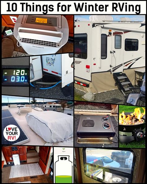 Winter Rv Camping Hacks, Insulate Rv For Winter, Winterize Rv For Living, Camper Winter Living, Rv Winter Living Cold Weather, Winter Camper Living, Winter Rv Living, Winterize Rv, Camper Updates