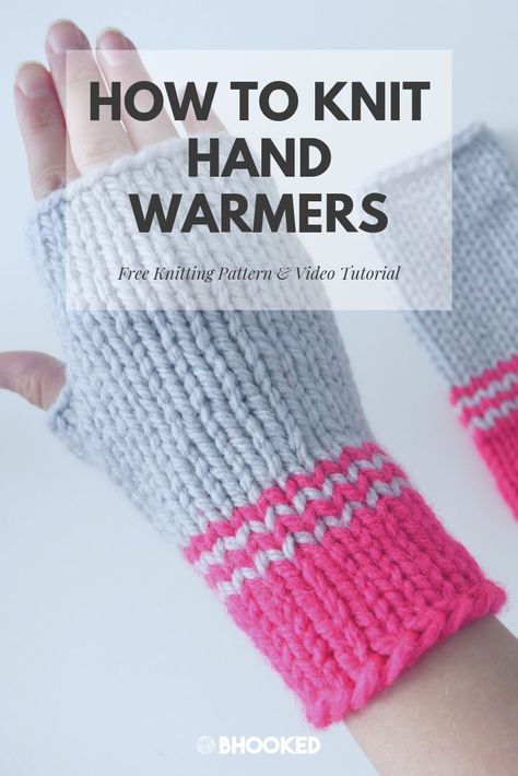 Knitted Hand Warmers, Fingerless Mittens Pattern, Fingerless Gloves Knitted Pattern, Knitted Wrist Warmer, Glove Pattern, Knitting Basics, Knitting Machine Patterns, Beginner Knitting Patterns, Gloves Pattern