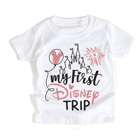 Purchase My First Disney Trip Disney T-shirt For Girl, Kids Size First Disney Trip, Girls Disney Shirts, Kids Disney Shirts, Disney Trip Outfits, Disney Family Vacation Shirts, Idee Cricut, Disney Vacation Shirts, Family Disney Trip, Disney Trip Shirts