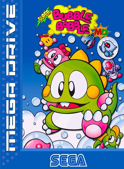 Bubble Bobble Bubble Bobble Art, Puzzle Bobble, Video Game Box Art, Game Cover Art, Video Game Character Design, Game Box Art, Super Bubbles, Arcade Retro, Bubble Bobble