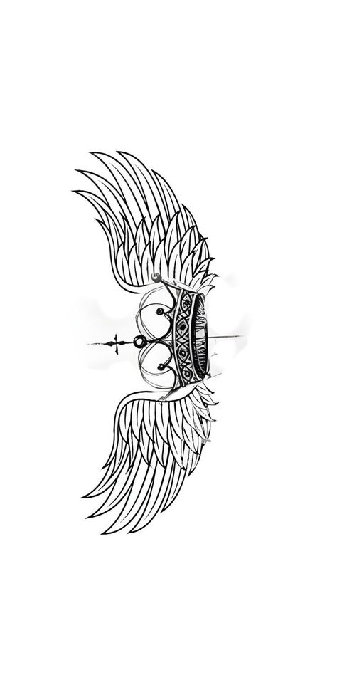 Wings Tattoo On Chest Men, Neck Wing Tattoo Men, Wing And Crown Tattoo, Forarm Tattoos Design, Crown With Wings Tattoo For Men, Men Neck Tattoo Design, Back Of Neck Tattoo Men Design, Mens Wing Tattoo, Neck Wings Tattoo Men