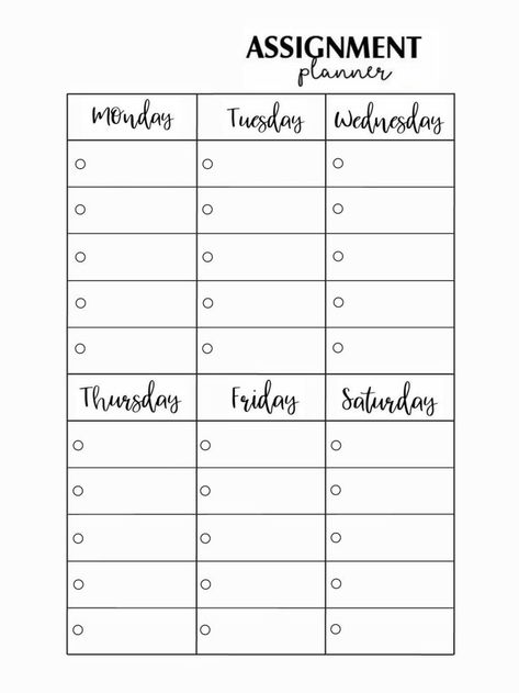 Weekly Planner | Assignment planner, Homework planner, Study planner Bullet Journal Homework, Weekly Assignment Planner, School Homework Planner, Weekly Homework Planner, Homework List, Weekly Study Planner, Homework Planner Printable, Homeschool Student Planner, Homework Schedule