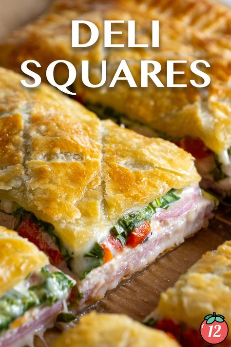 Deli Squares | 12 Tomatoes Game Day Sandwich Ideas, Turkey Deli Meat Recipes Dinners, Deli Meat Recipes Dinners, Deli Squares, Deli Sandwiches Recipes, Bread Meals, Harvest Meals, Deli Meat Recipes, Fridge Ideas