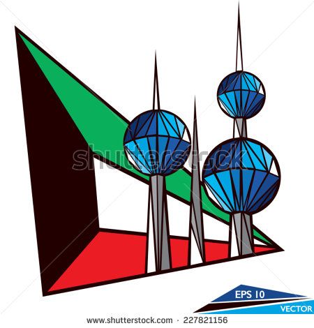 Kuwait Towers Drawing, Kuwait Drawing, Kuwait Towers, Kuwait Flag, Anna Delvey, Kuwait National Day, Flag Drawing, Flag Tattoo, Jewelry Box Diy