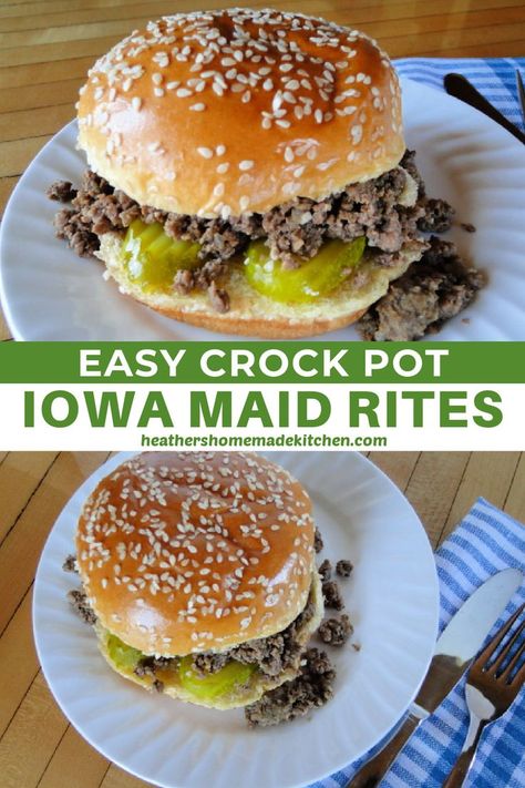 Made Right Sandwich Recipe, Maid Rites Recipe, Iowa Maid Rites, Maidrites Recipe, Maid Rites, Crock Pot Sandwiches, Maid Rite Sandwiches, Recipe Ground Beef, Meat Sandwiches