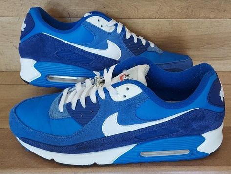 Nike Air Max 90 SE First Use Signal Blue size 13 DB0636-400 Get a price at https://copapair.com/nike-air-max-90-se-first-use-signal-blue-size-13-db0636-400/ Nike Air Max 90 Se, Blue Air Max, Blue Air, Nike Shoes Air Max, Shoes Air, New Sneakers, Nike Air Max 90, Custom Baby, Air Max Sneakers