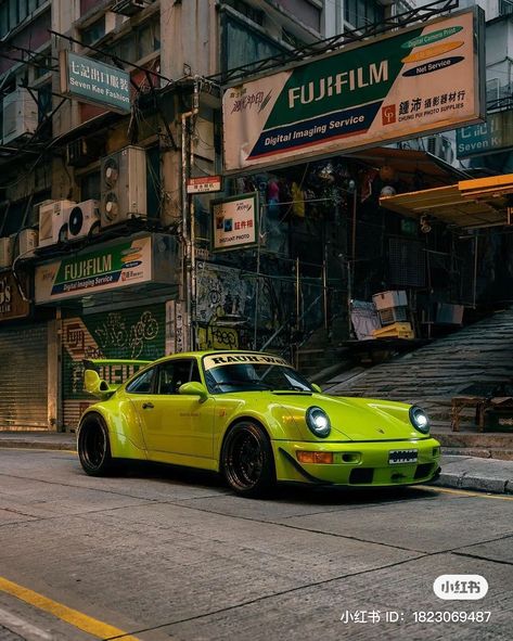 Porsche 964 Rwb, Porsche 964, Chartreuse Green, Bon Bon, Hong Kong, Porsche, For Sale, Green, Instagram