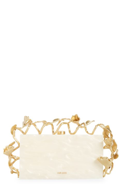 Cult Gaia Fana Box Clutch available at #Nordstrom Cult Gaia Clutch, My Style Bags, Box Clutch, Cult Gaia, Carrier Bag, 4 H, Vines, Gold Bracelet, Gold Tones