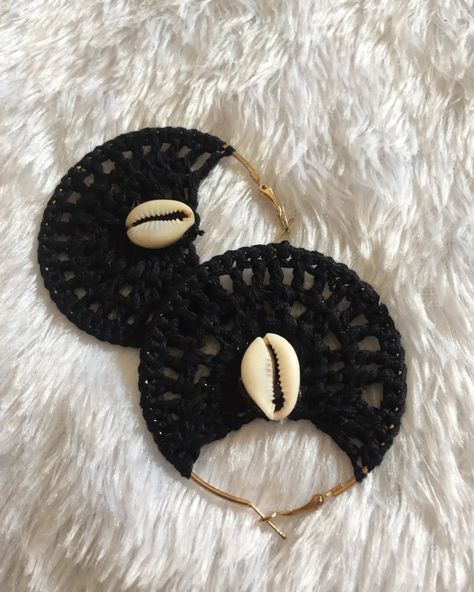 Celebrate Navratri in style with these handcrafted crochet hoop earrings, featuring cowrie shells that capture the festive spirit of Garba."🖤 DM to order 💌 . . . #hoopearrings #blacklove #cowrieshell #cowrieshelljewelry #handcrafted #handmadejewelry #crochet #crochetlove #garbajewellery #navratrijewellery #navratricollection #smallbusiness Crochet Hoop Earrings, Crochet Hoop, Cowrie Shell Jewelry, Cowrie Shells, Cowrie Shell, Black Love, Handmade Earrings, Handmade Crochet, In Style