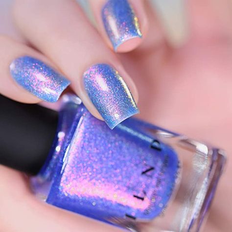 Pool Party Nails, Pink Holographic Nails, Ilnp Nail Polish, Jelly Nail Polish, Holographic Blue, Beautiful Nail Polish, Jelly Nail, Nail Polish Colors Fall, Design Hacks