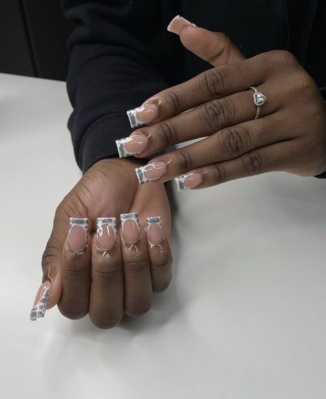 Cross Nails, Drip Nails, French Tip Acrylic Nails, Short Square Acrylic Nails, Exotic Nails, Pearl Nails, Nail Tattoo, Long Square Acrylic Nails, Bling Acrylic Nails