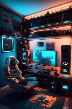 Gaming Room Asthetics, Gaming Studio Design, Pc Game Room Ideas, Gamer Set Up Aesthetic, Gaming Room Set Up, Gamer Room Design Ideas, Computer Room Aesthetic, Pc Room Setup, Pc Gaming Room Setup