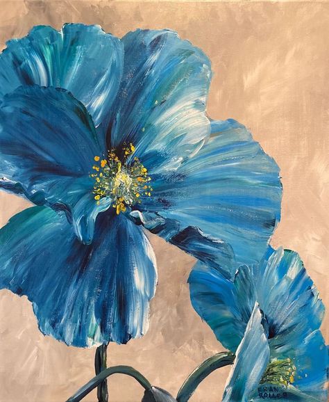 Himalayan Blue Poppy, Mix Paint, Poppy Painting, Blue Poppy, Sister In Law, Himalayan, Acrylic Paintings, Poppies, Acrylic Painting