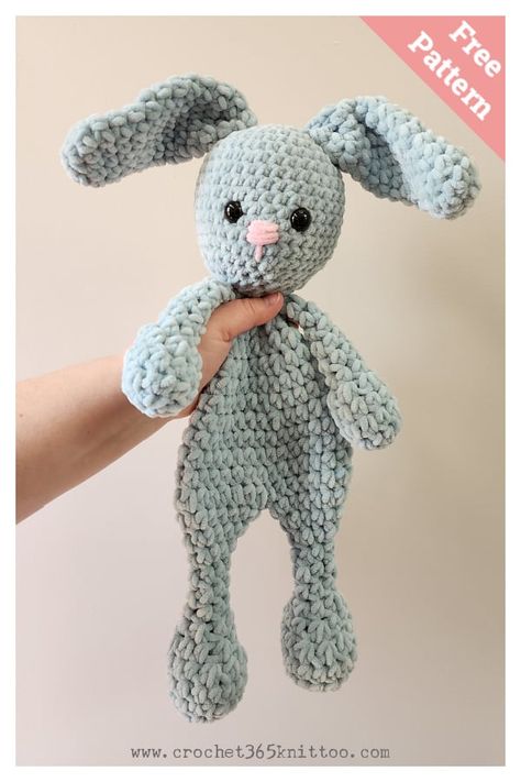 Bunny Snuggler Free Crochet Pattern Crochet Snuggles, Crochet Bunny Snuggler, Crochet Snugglers, Crochet Snuggler, Worry Pet, Crochet Lovey Free Pattern, Half Double Crochet Decrease, Crocheted Bunny, Large Crochet Hooks