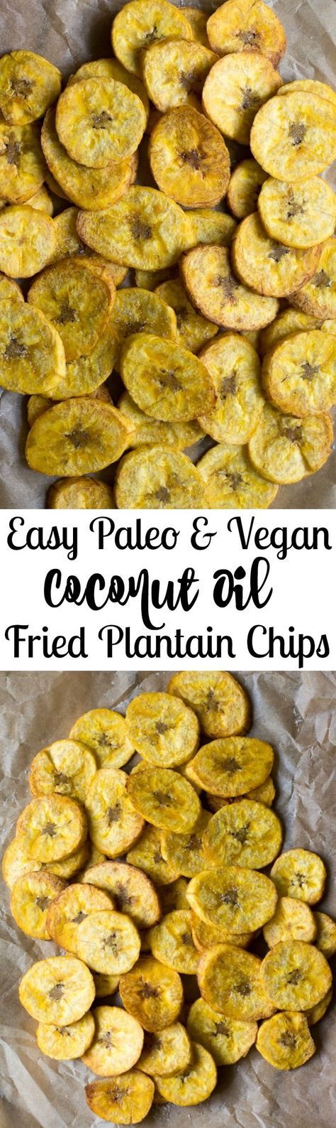 Easy Paleo, vegan and Whole30 coconut oil fried plantain chips Whole 30 Plantain Recipes, Salty Paleo Snacks, Whole 30 Crunchy Snacks, Homemade Plantain Chips, Whole 30 Snack Recipes, Healthy Homemade Snacks Clean Eating, Whole 30 Chips, Whole30 Chips, Salty Healthy Snacks