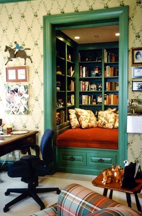 The Best Reading Nooks to Escape Into Small Closet Library Ideas, Closet Into Book Nook, Reading Nook Diy Corner, Small Closet Turned Into Reading Nook, Closet To Nook Conversion, Luxury Reading Nook, Rv Reading Nook, Decorating A Nook Area, Reading Nook Sunroom