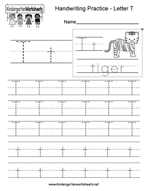 Free Printable Letter T Writing Practice Worksheet for Kindergarten Letter T Worksheet, Letter Writing Kindergarten, T Worksheet, Handwriting Worksheets For Kindergarten, Alphabet Tracing Printables, Letter Worksheets Kindergarten, Letter Writing Practice, Alphabet Letter Worksheets, Learn Handwriting