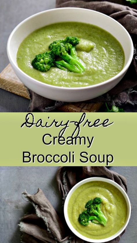 Broccoli Soup Dairy Free, Paleo Broccoli, Soup Dairy Free, Soup Broccoli, Blender Soup, Broccoli Potato Soup, Soup Paleo, Creamy Broccoli Soup, Dairy Free Soup