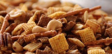 Party Mix by Ree Drummond Savory Chex Mix Recipes, Savory Chex, Savory Chex Mix, Original Chex Mix, Chex Mix Original, Chex Mix Recipes Original, Original Chex, Party Mix Recipe, Homemade Chex Mix