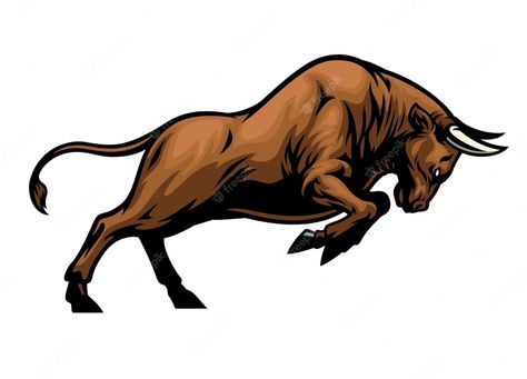 Premium Vector | Big aggressive muscle bull attacking Toro Vector, Taurus Logo, Angry Bull, Elephant Zoo, Bull Images, Angry Animals, Animal Vector, Bull Art, Bull Tattoos