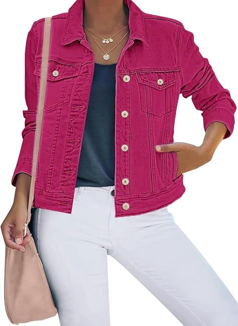 The womens winter jackets features collared neckline design, button down closure, two flap chest pockets and side pockets, single-breasted, long sleeve fashion jacket, western jackets. Womens Winter Jackets, Western Jackets, Long Sleeve Jean Jacket, Pockets Details, Demin Jacket, Western Vibes, Long Sleeve Fashion, Western Jacket, Womens Jackets