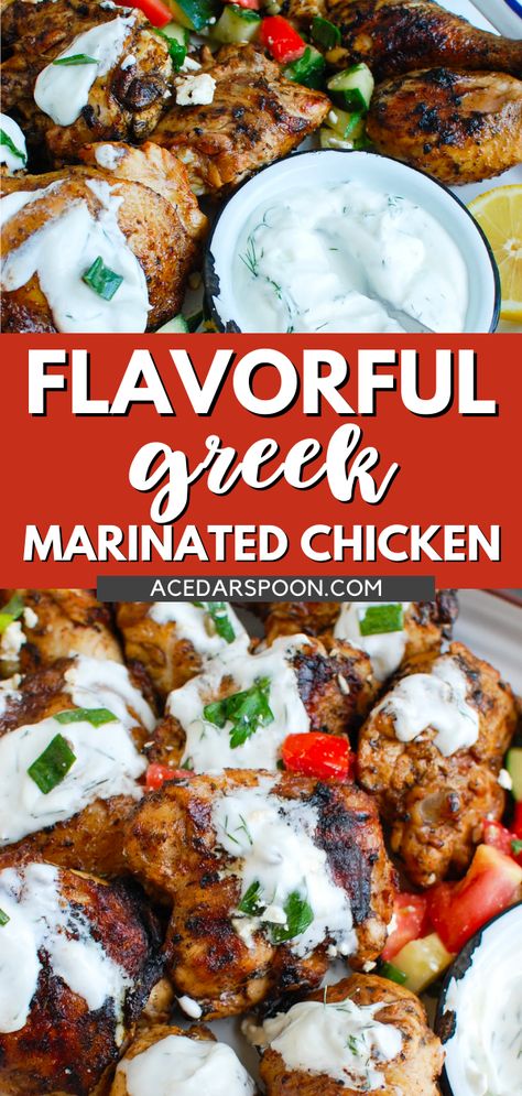 Best Greek Chicken Marinade Yogurt, Tziki Sauce Chicken, Grilled Chicken Skewers With Tzatziki, Chicken With Tzatziki Sauce, Authentic Greek Chicken Marinade, Tzatziki Chicken Marinade, Taziki Chicken Marinade, Tzatziki Marinated Chicken, Chicken With Yogurt Marinade