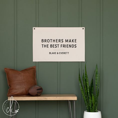 Brothers Make the Best Friends Canvas Flag Boy Room Wall - Etsy Canada Shared Boys Rooms, Canvas Flag, Boy Room Wall Decor, Boys Playroom, Wall Decor Nursery, Playroom Wall Decor, Toddler Boys Room, Kids Room Wall Decor, Boys Bedroom Decor