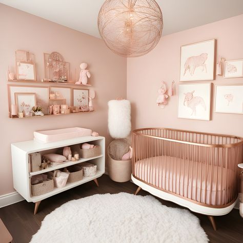 Baby Girl Nursery Blush Pink, Rose Colored Nursery, Nursery With Pink Walls, Baby Pink Nursery Ideas, Light Pink And Neutral Nursery, Neutral Dusty Pink Nursery, Nude Nursery, Pink Limewash Wall Nursery, Girly Nursery Ideas Pink