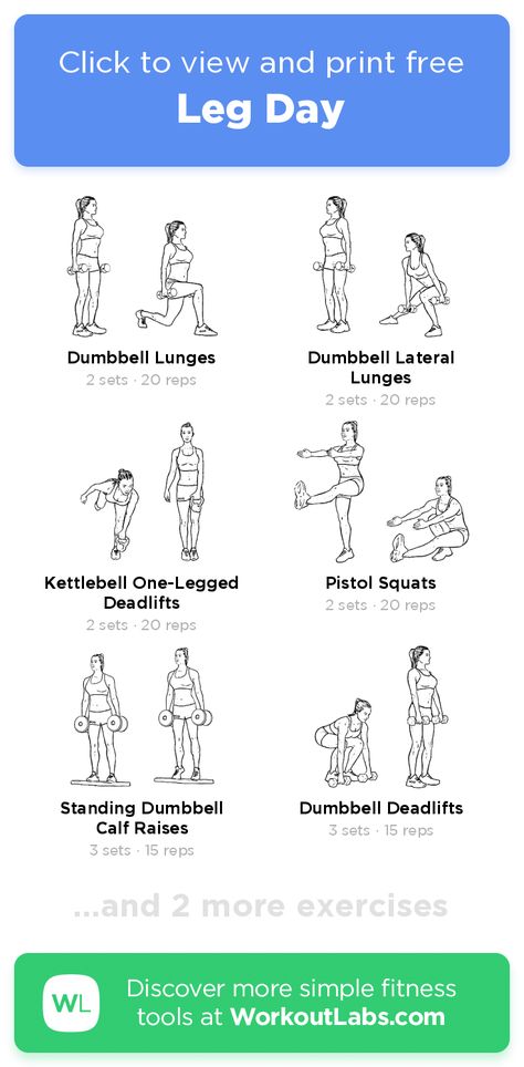 Leg Day – click to view and print this illustrated exercise plan created with #WorkoutLabsFit Leg Day For Beginners Gym, Leg Day Post Workout Stretch, Women’s Leg Day Gym Workout, Leg Day Routine At The Gym, Beginner Leg Day Gym, Stretches For Legs, Workoutlabs Fit, Leg Workout Women, Leg Day Workout