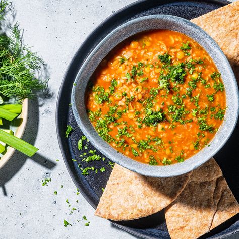 Tomato And Lentil Soup, Tomato Lentil Soup, Tomato Lentils, Drying Mint Leaves, Types Of Cabbage, Iranian Cuisine, Sweet Onions, Lentils And Rice, Persian Style