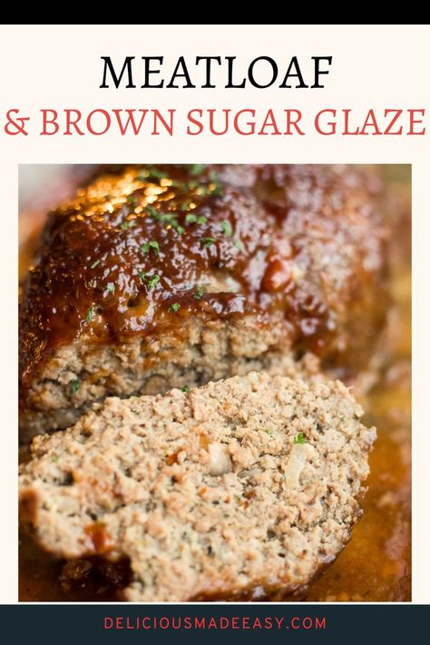 A baked meatloaf topped with a homemade brown sugar glaze. Meatloaf With Brown Sugar, Ultimate Meatloaf Recipe, Meatloaf Glaze Recipe, Hamburger Meatloaf, Flavorful Meatloaf, The Best Meatloaf Recipe, Brown Sugar Meatloaf, Meatloaf Topping, Best Meatloaf Recipe