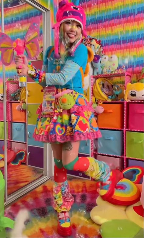 Decora Fashion Outfits Male, Decora Kei Outfits, Decora Fashion Outfits, Decora Kei Fashion, Decora Outfits, Clowncore Outfit, Kid Core Outfits, Decora Aesthetic, Decora Fashion