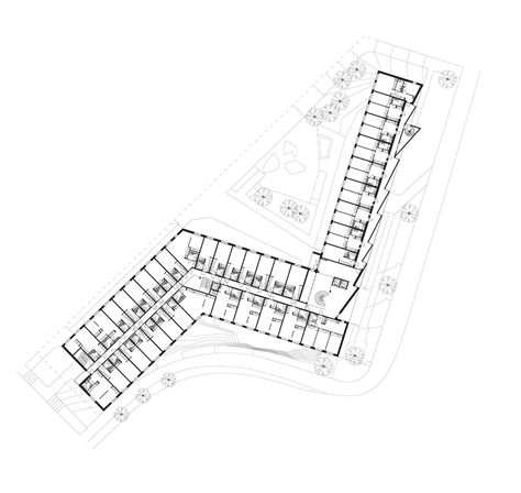 Gallery of Kumpula Student Housing / Playa Architects - 19 Movement In Architecture, Student Hostel, Student Hotels, Hotel Floor Plan, Hostels Design, University Architecture, Arch House, Hotel Plan, Student Housing