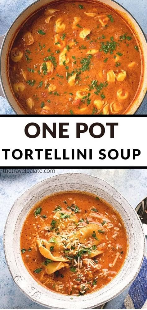 Creamy Beef Tortellini, Beef Tortellini Soup, One Pot Tortellini, Cheese Stuffed Pasta, Beef Tortellini, Creamy Tortellini, Creamy Tortellini Soup, Stuffed Pasta, Soup With Ground Beef