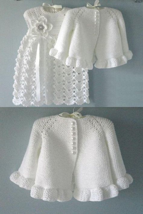 Easy Baby Crochet, Diy Sy, Baby Cardigan Knitting Pattern Free, Baby Cardigan Pattern, Crochet Baby Dress Pattern, Baby Sweater Patterns, Crochet Baby Cardigan, Baby Cardigan Knitting Pattern