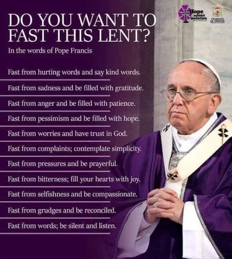 Pope's good advice for Lenten 'fasting' Lent Pictures, Letter Of Gratitude, Lent Prayers, Say Word, Spiritual Prayers, Prayer And Fasting, Divine Mercy, Pope Francis, Catholic Faith