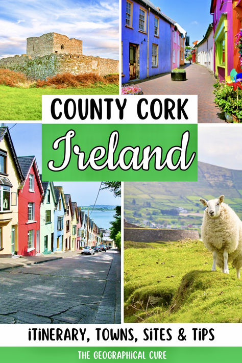 Planning a trip to Cork County in southwest Ireland? This 5 days in Cork tinerary covers the best of the county's charming villages, coastal gems, cliffs, and historic sites! Discover where to go and what to do and see in County Cork, and get key tips for an unforgettable journey through Ireland’s scenic south. From Blarney Castle to the Wild Atlantic Way, explore County Cork like a local! Read on for how to spend five days in County Cork, with this ultimate Cork itinerary and travel guide. Ireland Travel Tips, Blarney Castle, Scotland Road Trip, Ireland Itinerary, County Cork Ireland, County Cork, Wild Atlantic Way, Travel Ireland, Cork Ireland