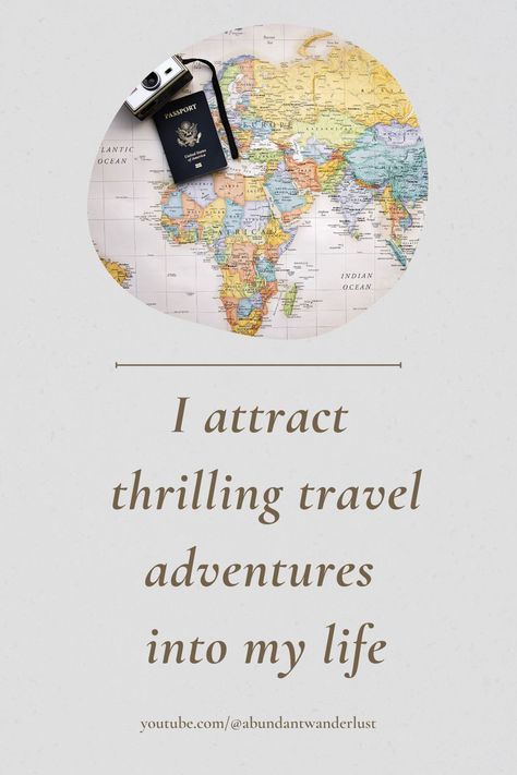 I attract thrilling travel adventures into my life. Manifest Travel Affirmations, Traveling Affirmations, Manifesting Traveling, Travel Affirmations, Manifest Travel, Travel Manifestation, Everyday Affirmations, Manifesting Board, I Attract