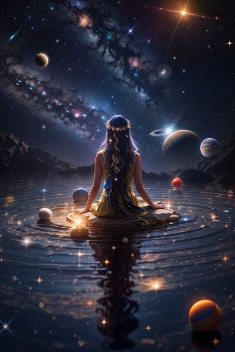 Planets And Stars, Dreamy Artwork, Heaven Art, Spiritual Artwork, Arte Fantasy, Pretty Wallpapers Backgrounds, Dreamy Art, Beautiful Fantasy Art, Spiritual Art