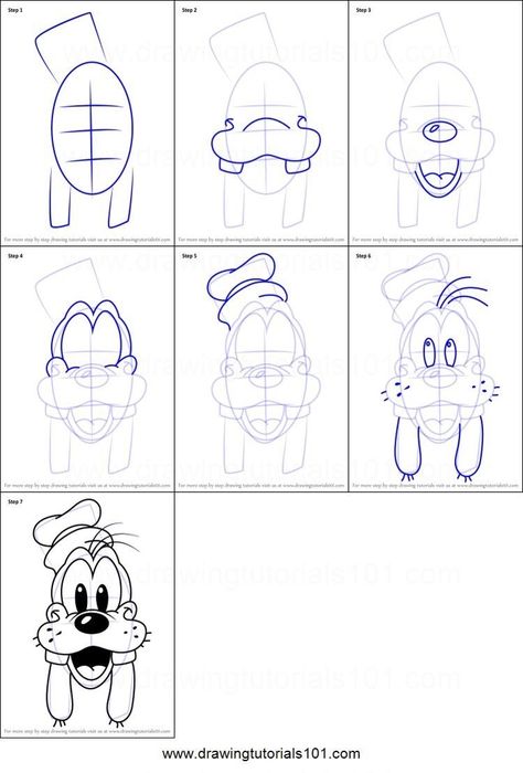 Disney Drawing Tutorial, Draw Cartoon Characters, Disney Character Drawings, Easy Disney Drawings, Goofy Face, Realistic Eye Drawing, Disney Drawing, Drawing Instructions, Drawing Sheet