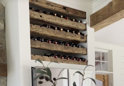 Above Cupboard Wine Rack, Wine Storage Above Refrigerator, French Riddling Wine Rack, Built In Wine Rack Above Fridge, Wine Storage Over Fridge, Kitchen Wine Rack Above Fridge, Pantry With Wine Rack, Wine Above Fridge, Wine Storage Above Fridge