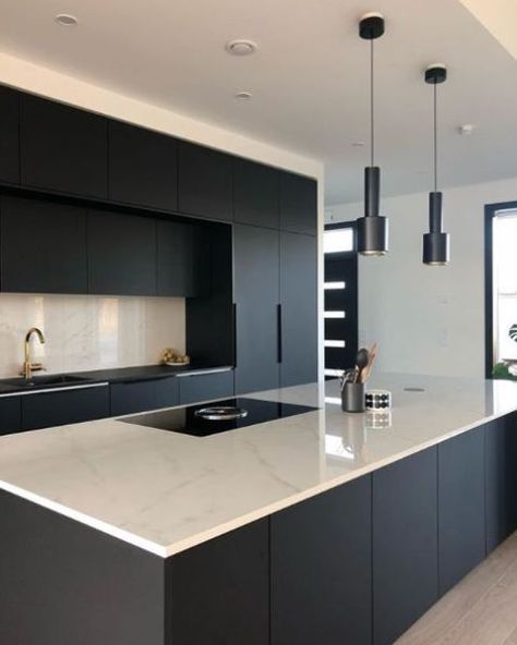 Kitchen With Marble, Interior Boho, Modern Kitchen Design Black, Modern Kitchen Design Luxury 2020, Kitchen Design Modern White, Kitchen Design Open, White Modern Kitchen, Luxury Kitchen Design, Modern Kitchen Design Luxury