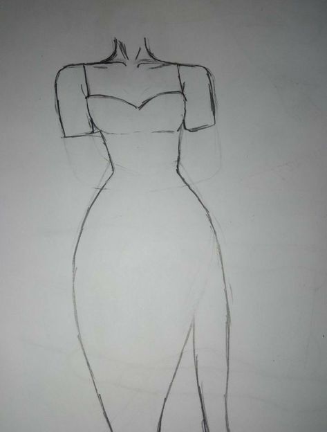 Easy Drawings Poses, Dress Design Drawing Easy, Simple Dress Sketches, Fashion Dresses Drawing Easy, Drawing Dresses Easy, Dress Drawing Sketches Easy, Easy Dress Drawings, Dress Drawing Easy, Simple Art Drawings