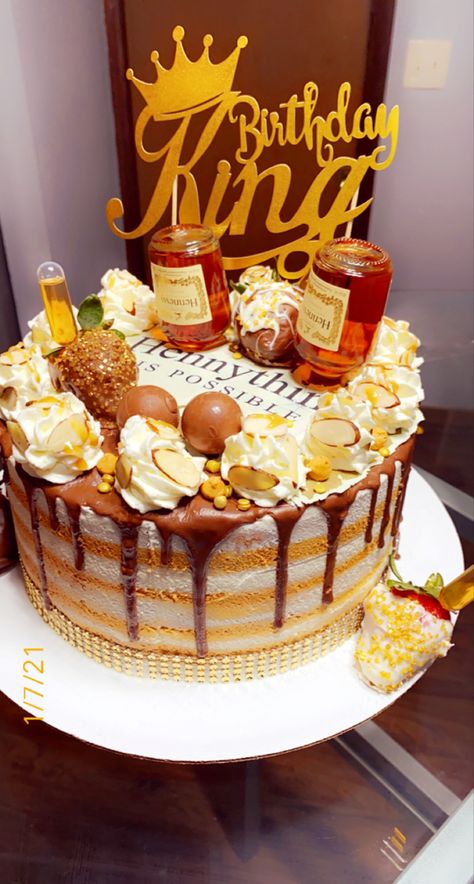 Hennessy Cake For Him, Hennessy Birthday Cake, Hennesy Cake For Him, Hennessy Candle, Birthday Cake Hennessy, Hennessy Cake, Liquor Cake, King Birthday, Happy Birthday Cake Images