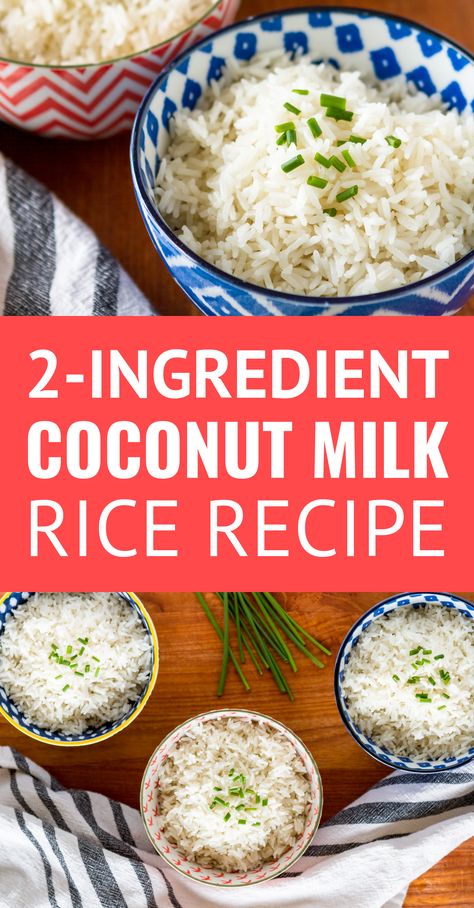 Coconut Milk Rice -- Need an easy weeknight side dish idea? This simple coconut milk rice recipe is a total family favorite. Savory, with a very mild coconut flavor, it's also the perfect base for tacos, fried rice, meal prep bowls and more! | coconut milk rice cooker | coconut milk rice dinner | easy coconut milk rice | coconut milk rice instant pot | find the recipe on unsophisticook.com #mealprep #mealprepping #easyrecipe #rice #ricecooker Fried Rice Meal Prep, Coconut Milk Rice Recipe, Milk Rice Recipe, Tacos Fried, Rice Meal Prep, Rice Instant Pot, Coconut Milk Rice, Rice Coconut, Coconut Rice Recipe