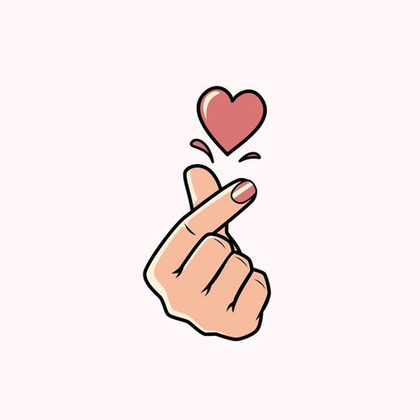 Korean Heart Sign, Minecraft Heart, Korean Finger Heart, Heart Pfp, Korean Heart, Girls Holding Hands, Quote Banner, Lovecore Aesthetic, Finger Heart