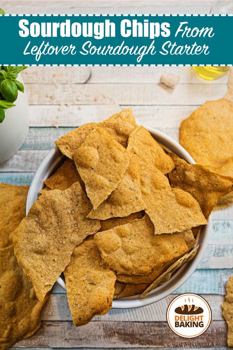 This recipe for sourdough chips from leftover sourdough starter is easy, quick, delicious and surely more healthy than most snacks you can buy in stores. Sourdough Chips Recipes, Sourdough Discard Tortilla Chips, Sourdough Tortilla Chips, Sourdough Chips, Churro Chips, Discard Recipe, Healthier Treats, Sourdough Bread Starter, Sourdough Starter Discard Recipe