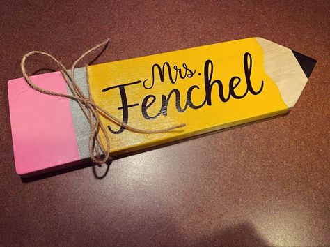 Wooden Teacher Gifts, Wooden Pencil Sign, Pencil Sign For Teacher, Wooden Teacher Appreciation Gifts, Teacher Friend Gifts, Summer Birthday Party Invitations, Pencil Wood Sign Teacher Gifts, Teacher Projects, Educator Gifts