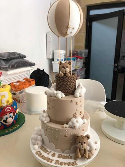 I Can Bearly Wait Cake, Bearly Can Wait Cake, Gender Reveal Bear Theme Cake, Gender Reveal Teddy Bear Theme Cake, Baby Shower Decorations Balloons, Bear Cakes For Baby Showers, Neutral Teddy Bear Baby Shower Theme, Bear Cake Baby Shower Boy, Teddy Bear Baby Shower Theme Boy Cake